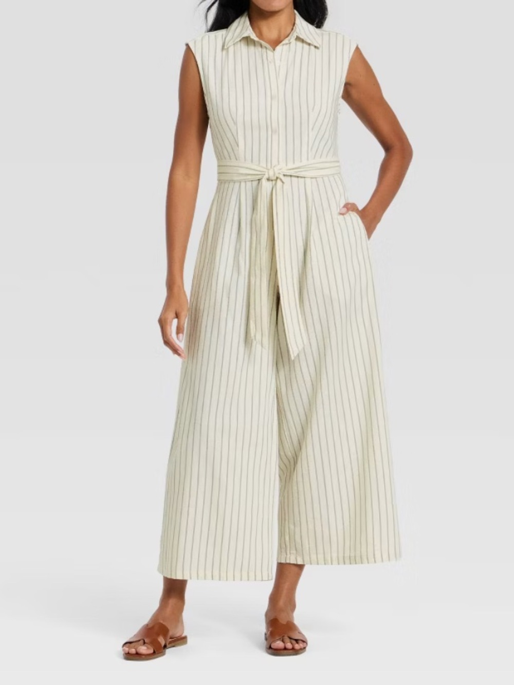 A New Day Belted Wide Leg Jumpsuit NWOT